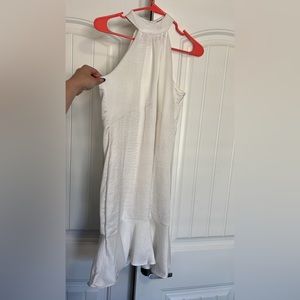 Women's Nine West Ruffle Hem Swing Dress WHITE Size Small